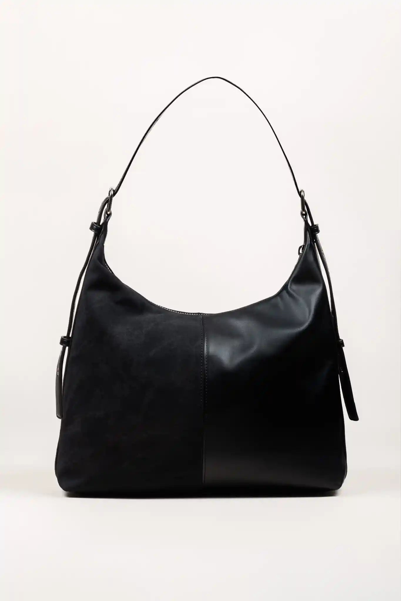 COPENHAGEN SHOULDER BAG WITH CROSSBODY STRAP - BLACK DUAL