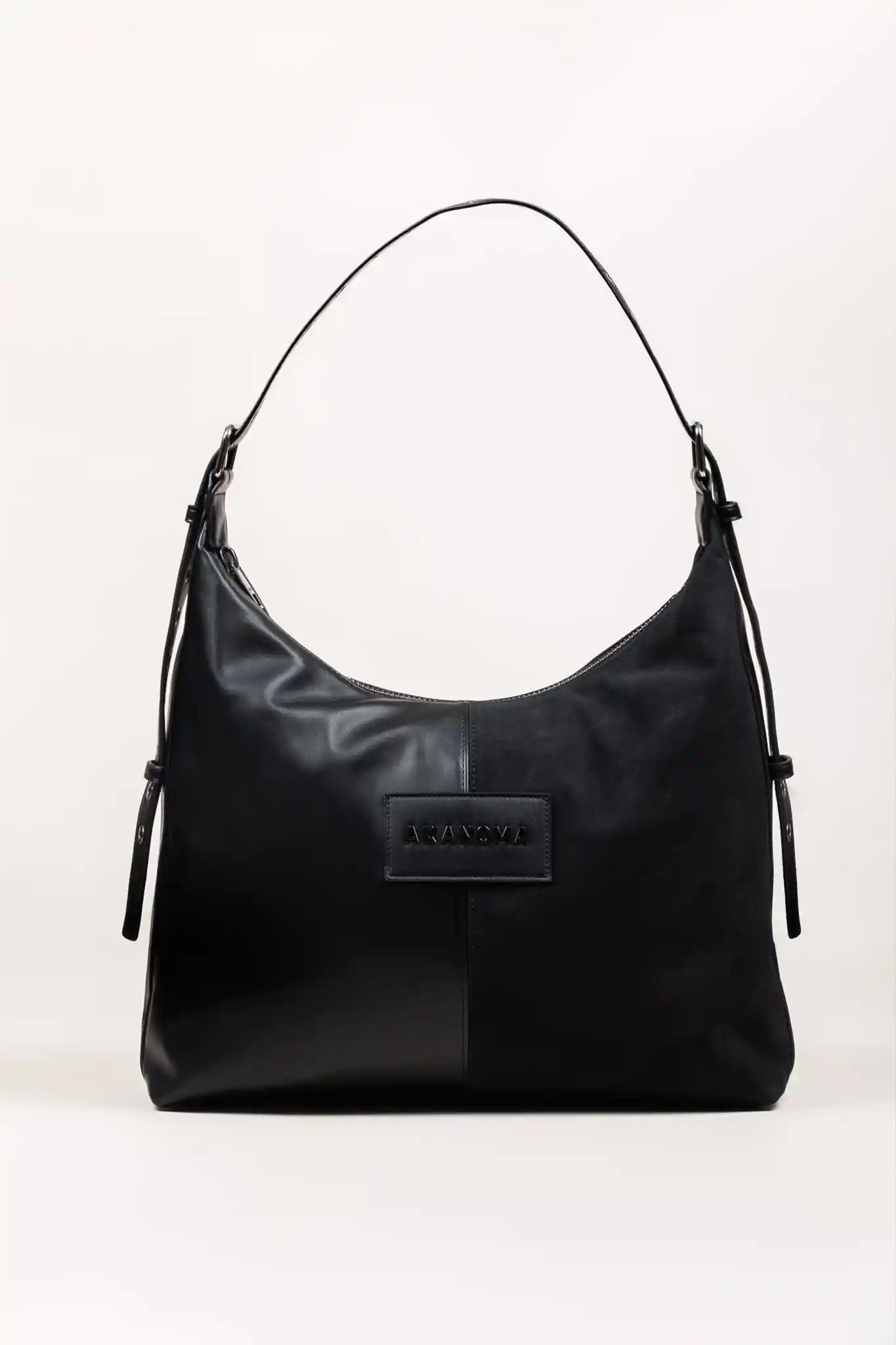COPENHAGEN SHOULDER BAG WITH CROSSBODY STRAP - BLACK DUAL