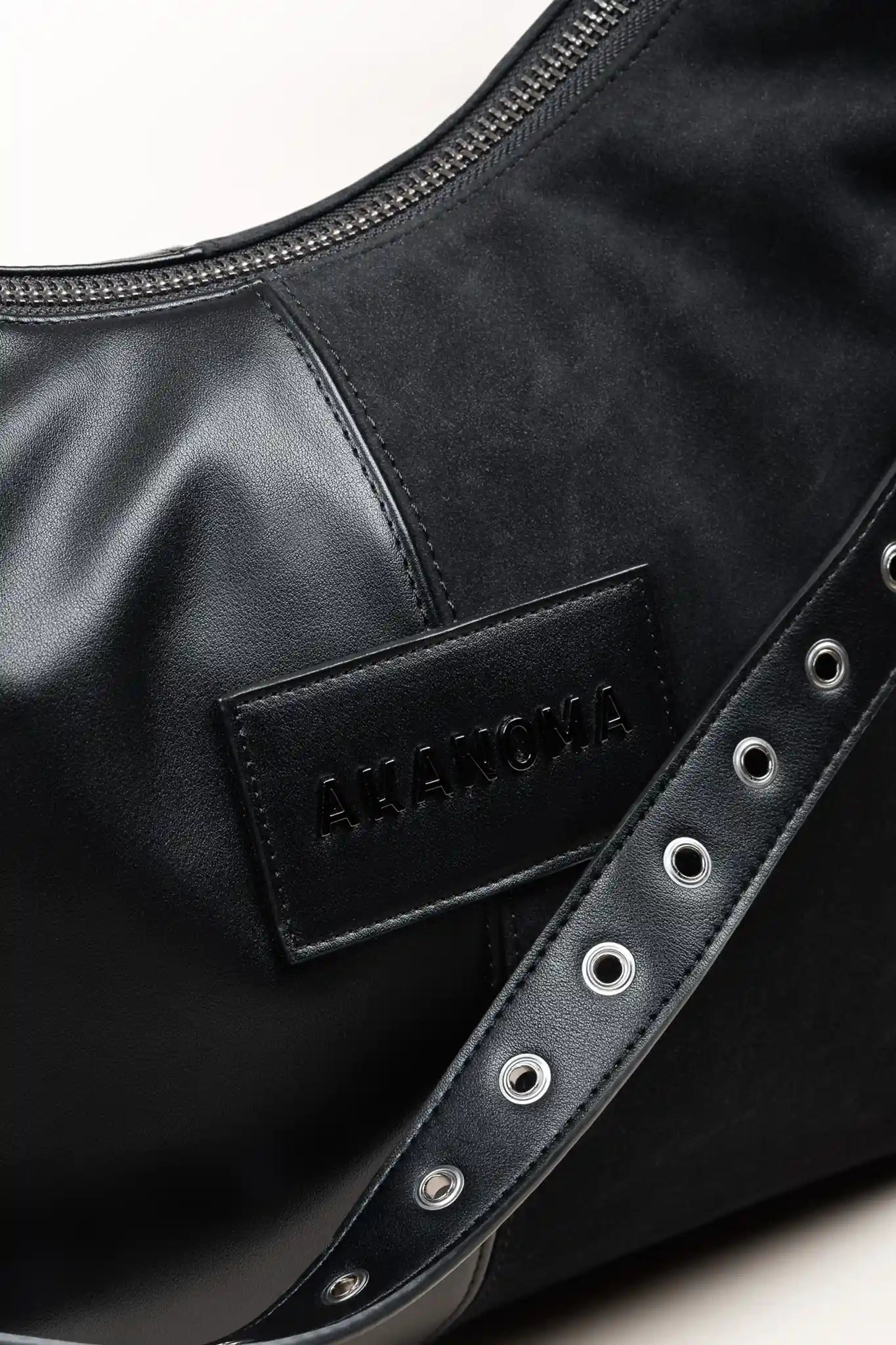 COPENHAGEN SHOULDER BAG WITH CROSSBODY STRAP - BLACK DUAL