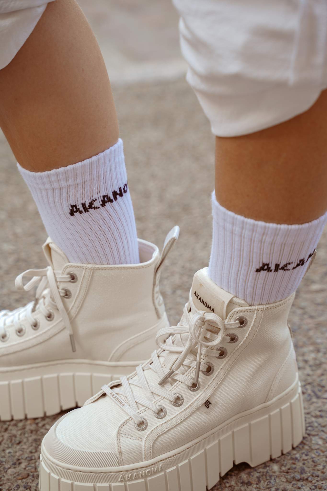 LONDON High Top Platforms in Off White Recycled and Vegan