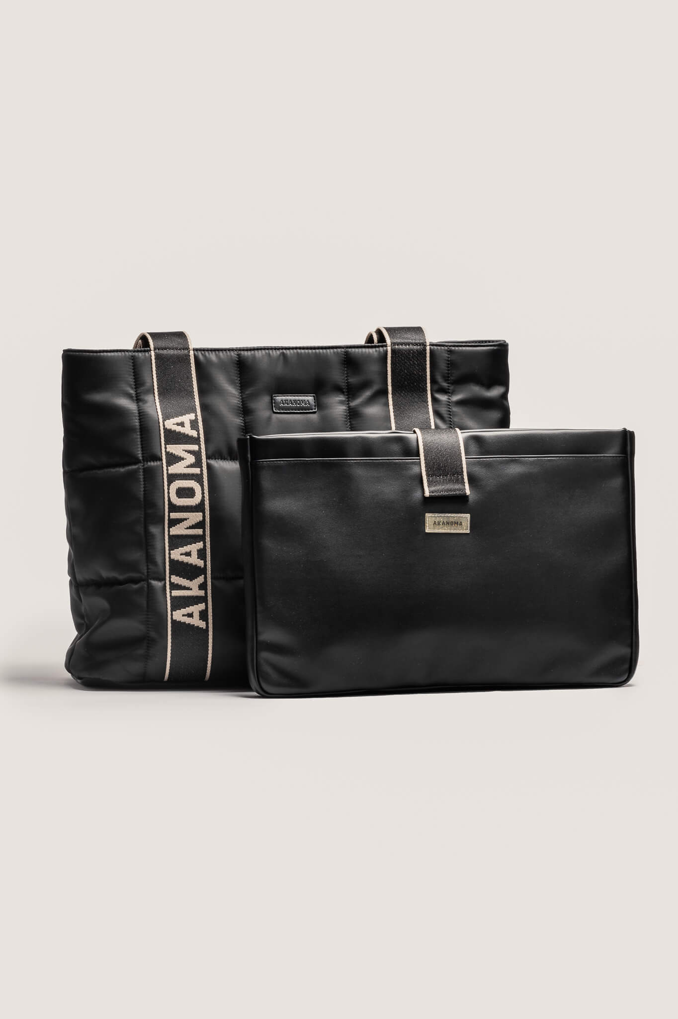 QUILTED TOTE BAG - BLACK