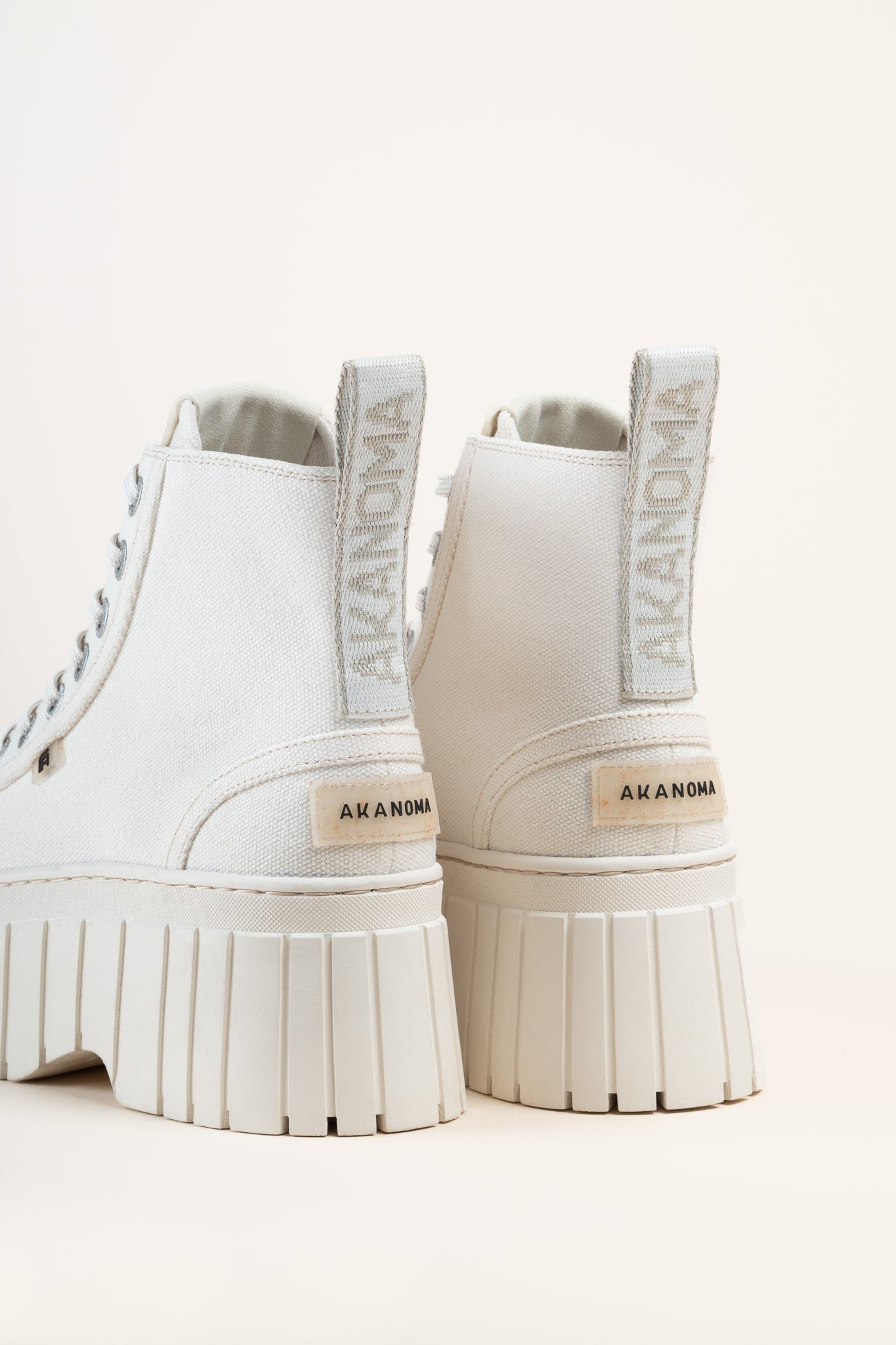 LONDON High Top Platforms in Off White | Recycled and Vegan