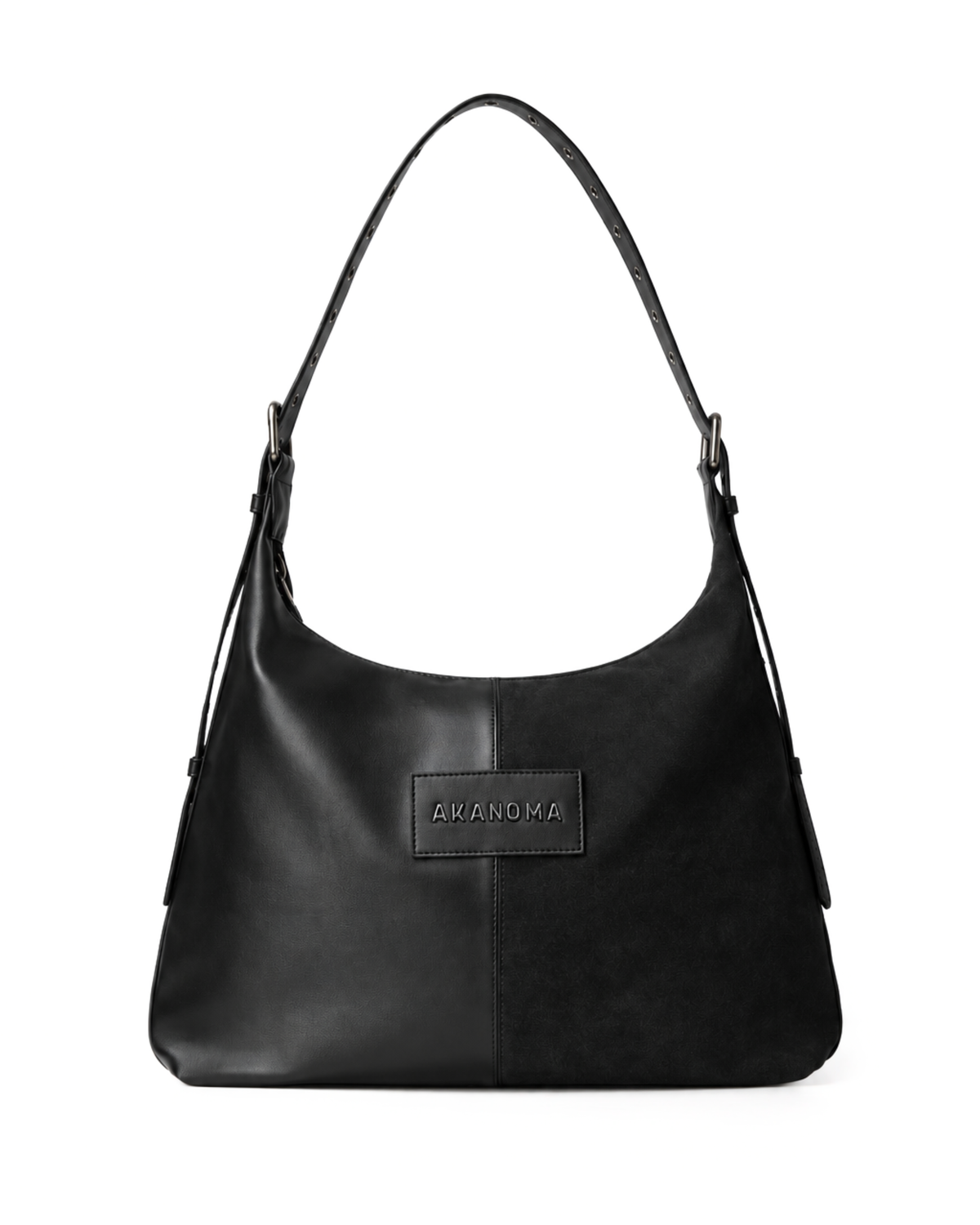 COPENHAGEN SHOULDER BAG WITH CROSSBODY STRAP - BLACK DUAL